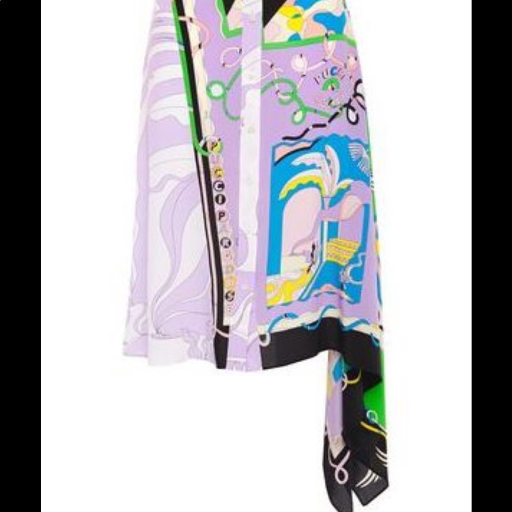 Emilio Pucci Asymmetrical Skirt - Purple, Green, Blue